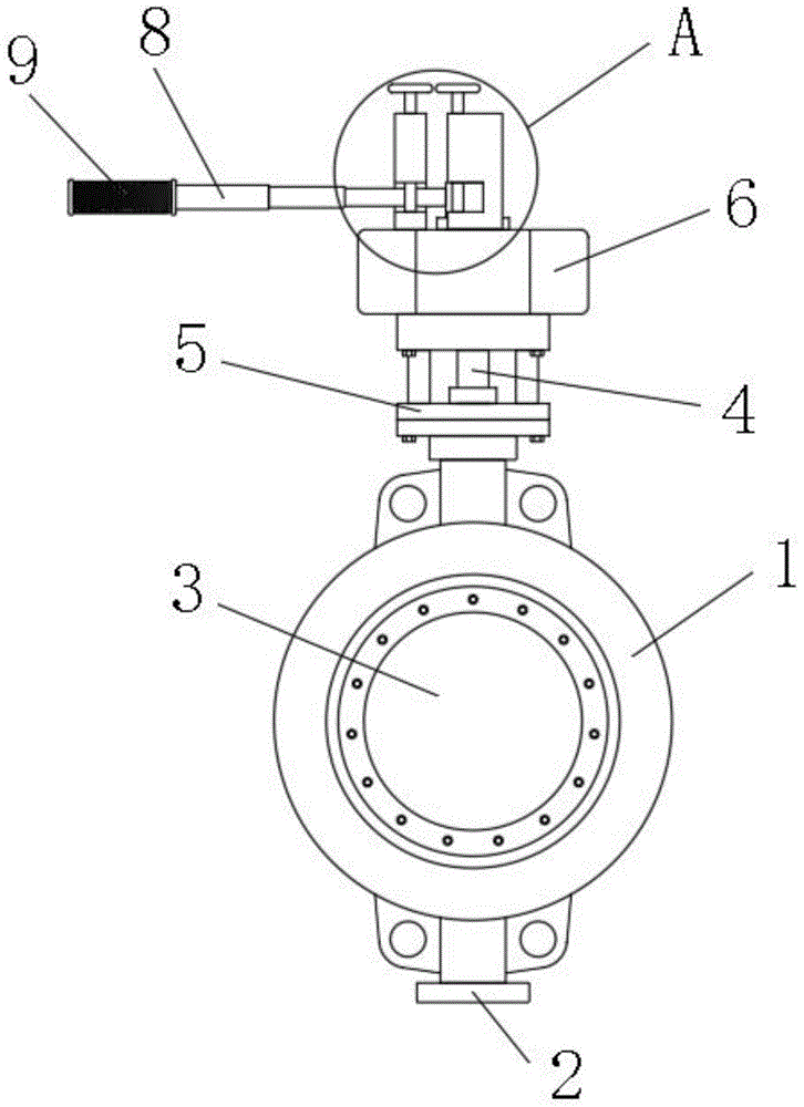 對夾式硬密封蝶閥的主視結(jié)構(gòu)圖 對夾式硬密封蝶閥的主視結(jié)構(gòu)圖